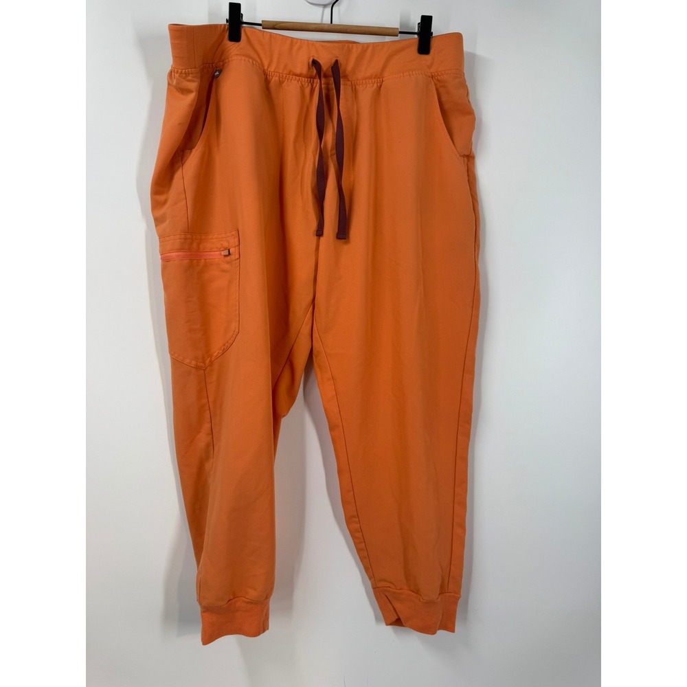 FIGS Zamora Jogger Scrub Pants Womens XXL Petite Orange Technical W18SW2005P